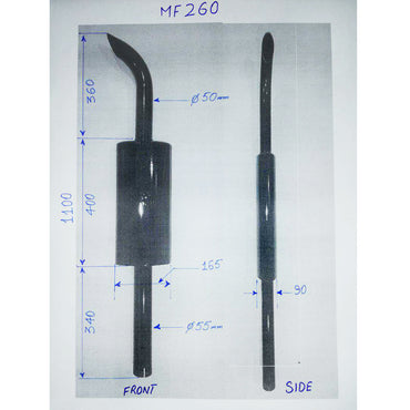 Exhaust muffler for Massey Ferguson 260