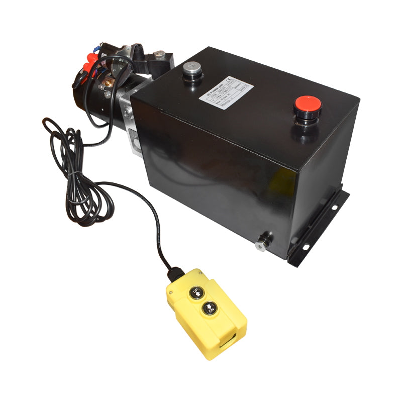 12V hydraulic pump, 1.6kW 160 bar, with 10L metal tank and remote control