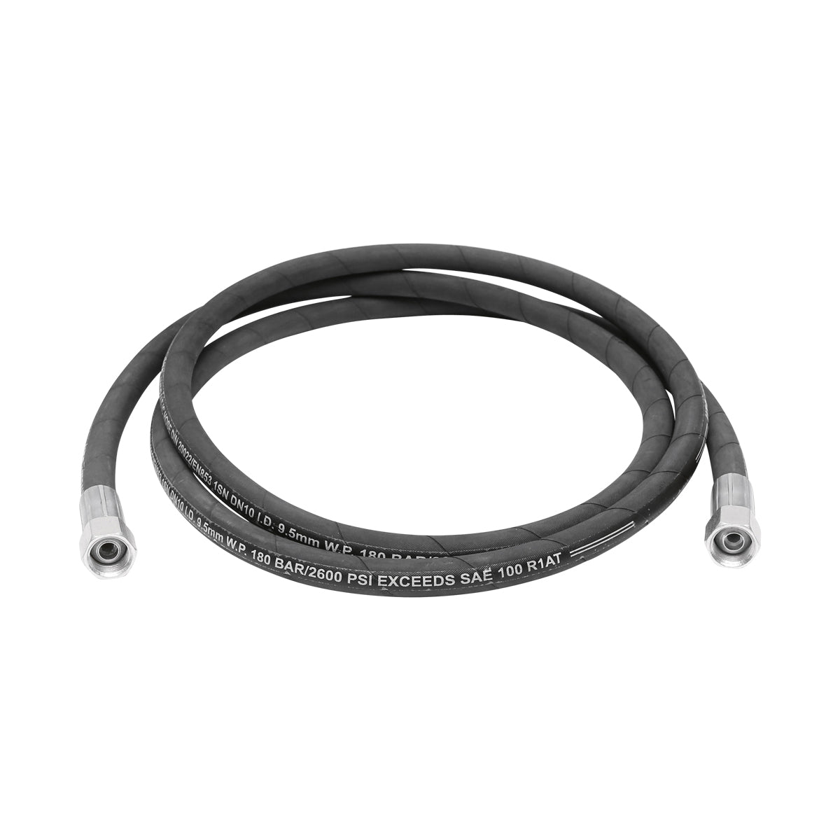 Pressure hose 2SN DN10 certified with hydraulically fixed ends L = 3000 mm (Reduction M20X20)