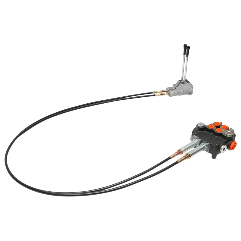 Hydraulic distributor with 2 levers, cable length 2.5m, pressure 250 bar, flow rate 80L/min Breckner Germany