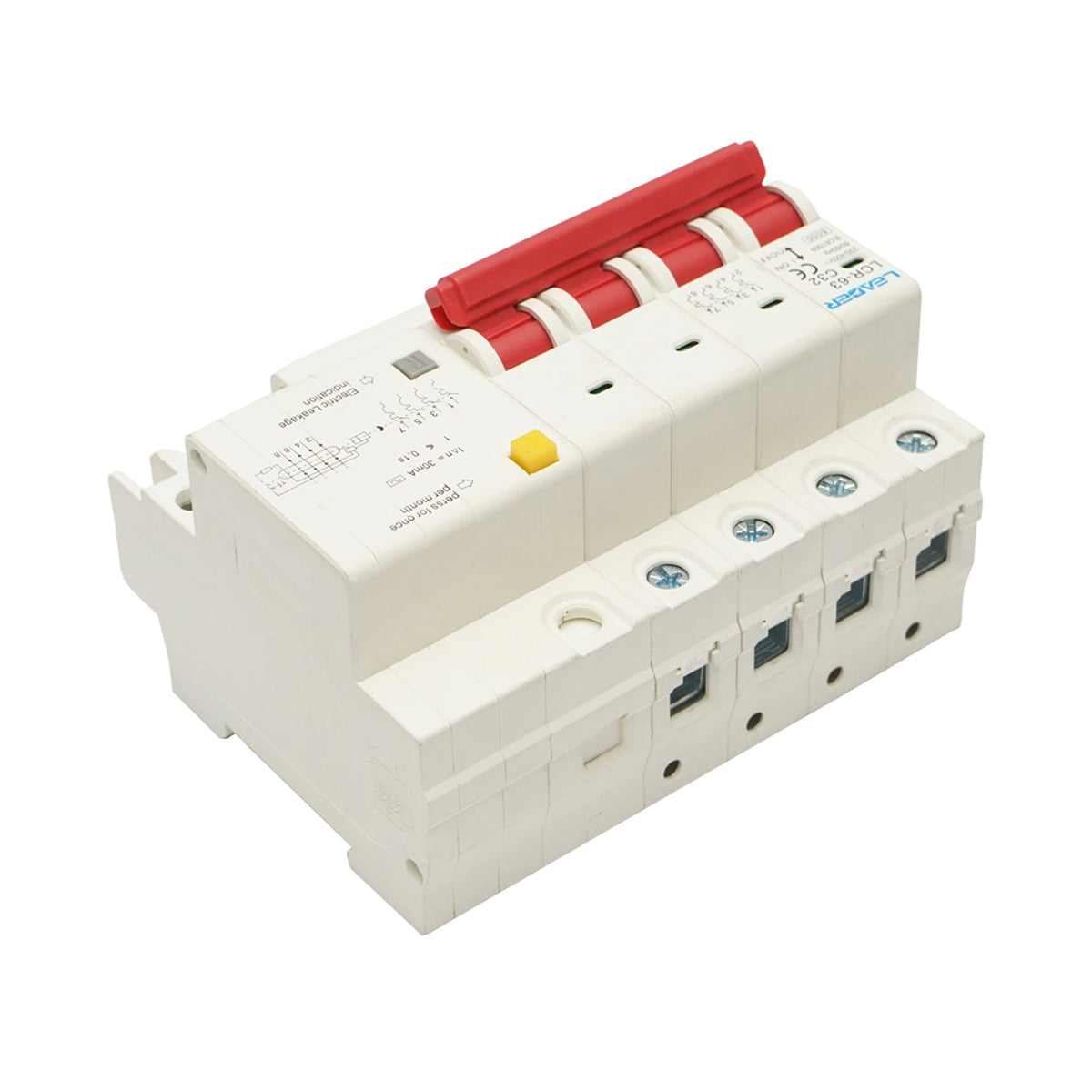4P differential safety, 32A, 30mA Leader