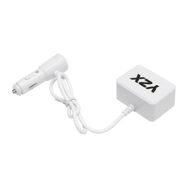 Dual car cigarette lighter adapter 12/24V and 1 USB port 5V 1000mA white