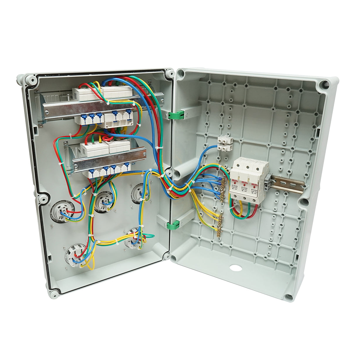 Group socket panel organization for site 2x415V/32A, 3x250V/16A, 18 modules 540x360x180mm IP67 SUNTREE