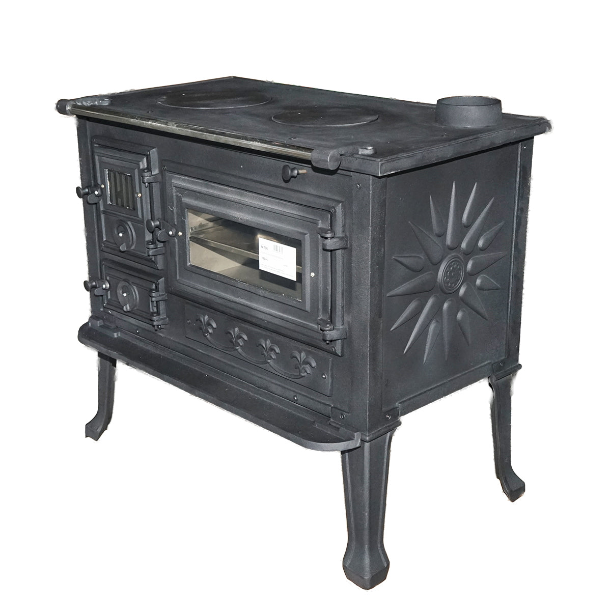 Wood stove with hotplate and cast iron oven 830x520x800mm