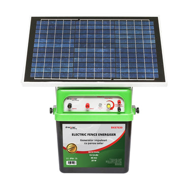 12V impulse generator 6.2 Joules 40km with 20W solar panel electric fence Breckner Germany