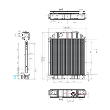 Water cooling radiator for Ford OEM code 81817280, C7NN8005L, D8NN8005PA, C7NN8005E, 4826