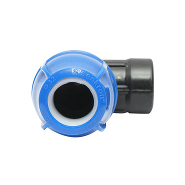 Compression fitting with internal thread mother 90 degrees D32mmx1, PN16 bar for irrigation systems