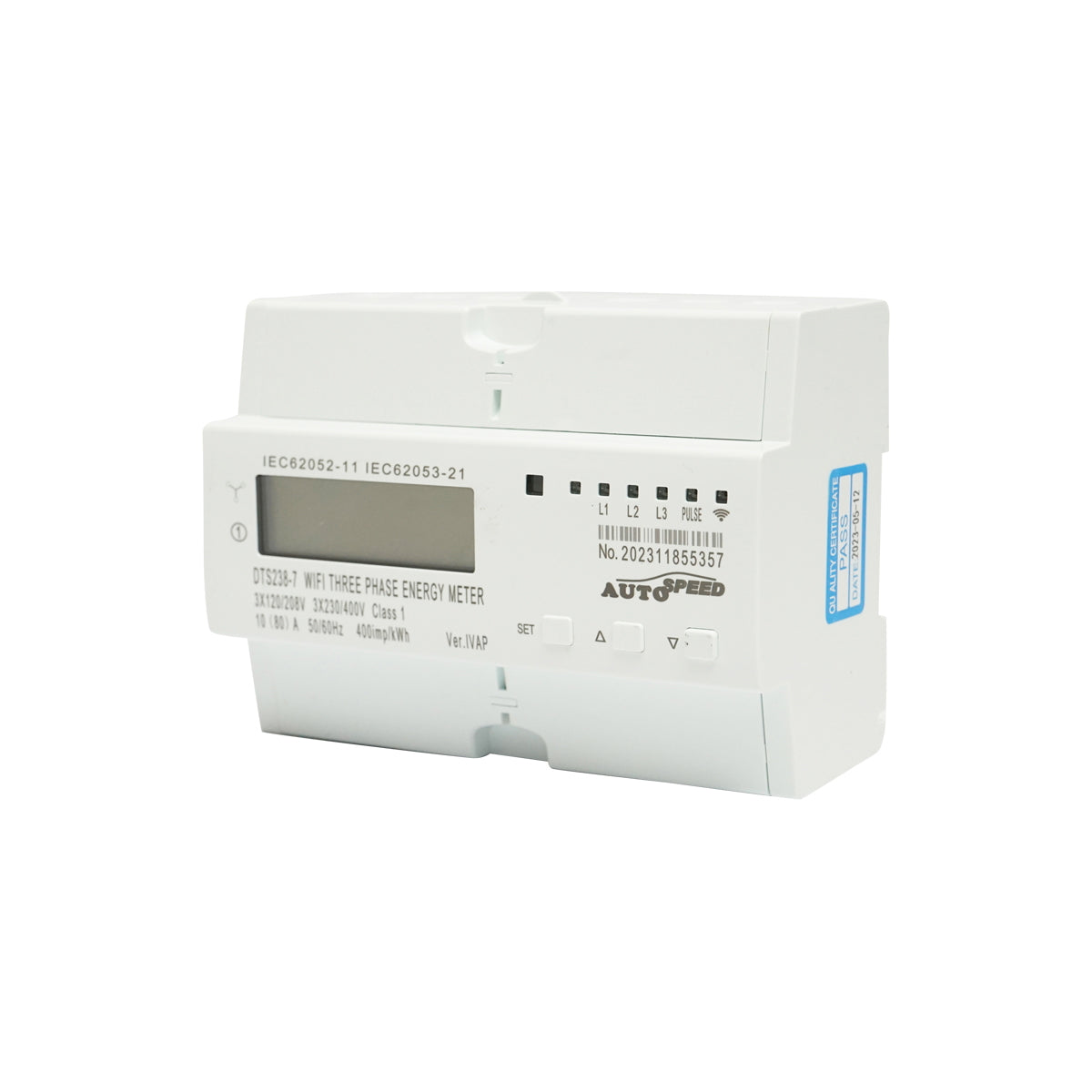Three-phase smart meter 380V, 80A, DTS238-7 WIFI compatible with Tuya, Smart Life, smart energy and electric power meter.