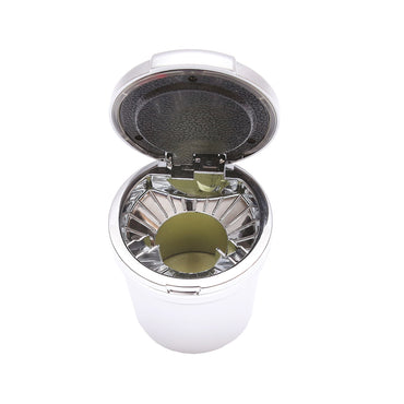 Universal silver car ashtray with multicolor LED light