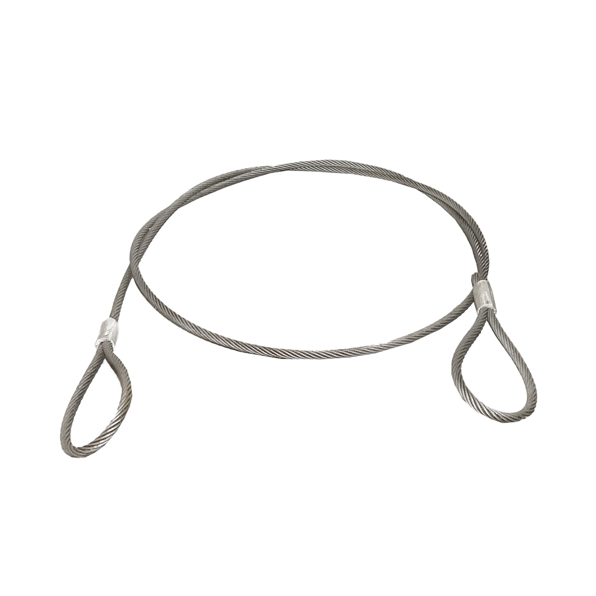 Steel winch cable/string with a thickness of 14mm and a length of 4m with rings for towing or lifting