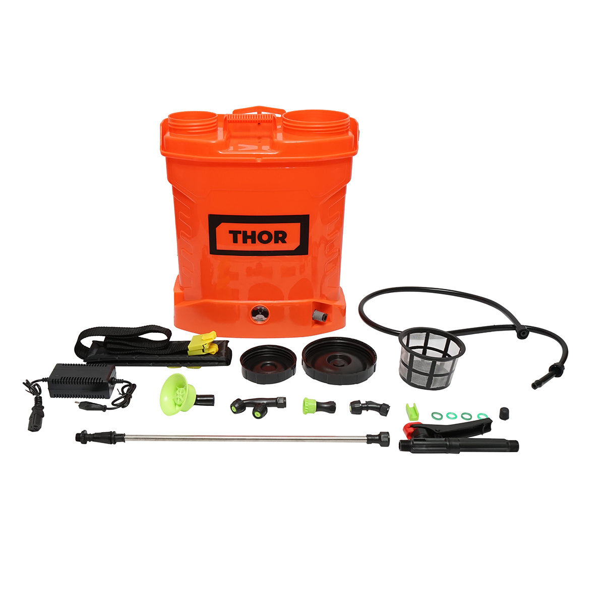 Electric spraying pump, vermorel with 12L tank, 12V battery, 4 interchangeable nozzles THOR