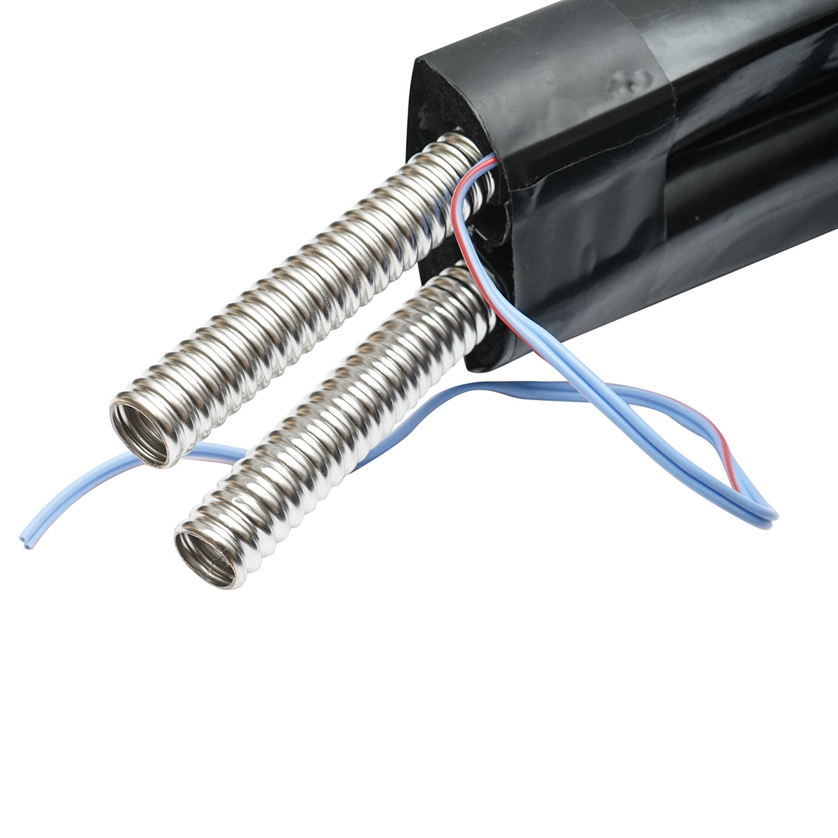 10m double stainless steel pipe DN16-3/4 corrugated, flexible, insulated with cable for temperature sensor for residential solar installations.