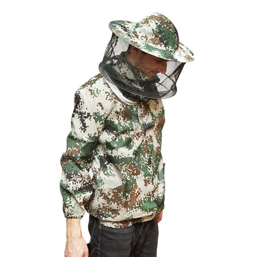 Camouflage beekeeping jacket size XL with protective mask