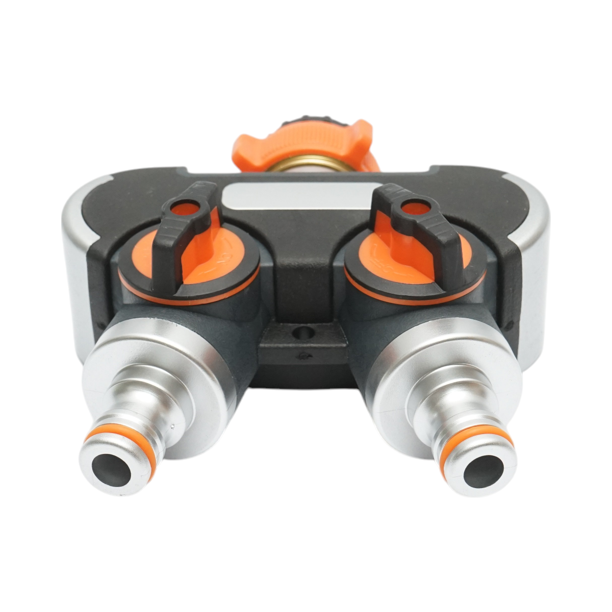 Distributor 2 way with taps, 1/2 connectors and 1/2-3/4 tap adapter garden hose