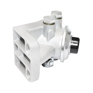 Fuel priming pump at 90 degrees for diesel filter battery