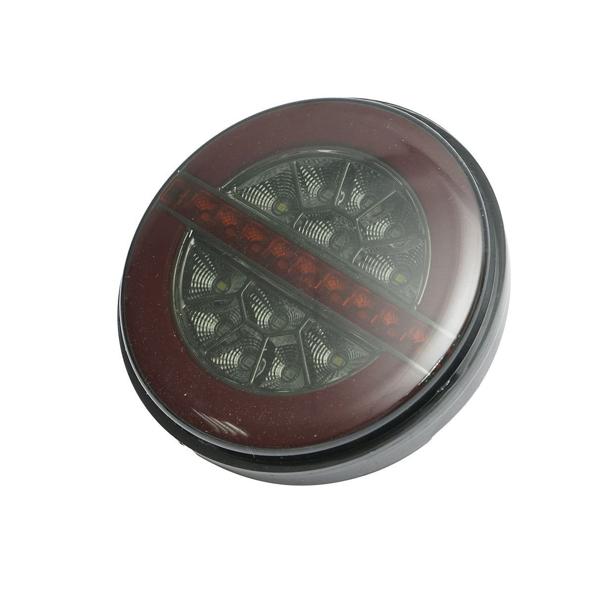 Round LED NEON smoky rear stop lamp 12-24V with 4 functions 140x35mm Breckner Germany