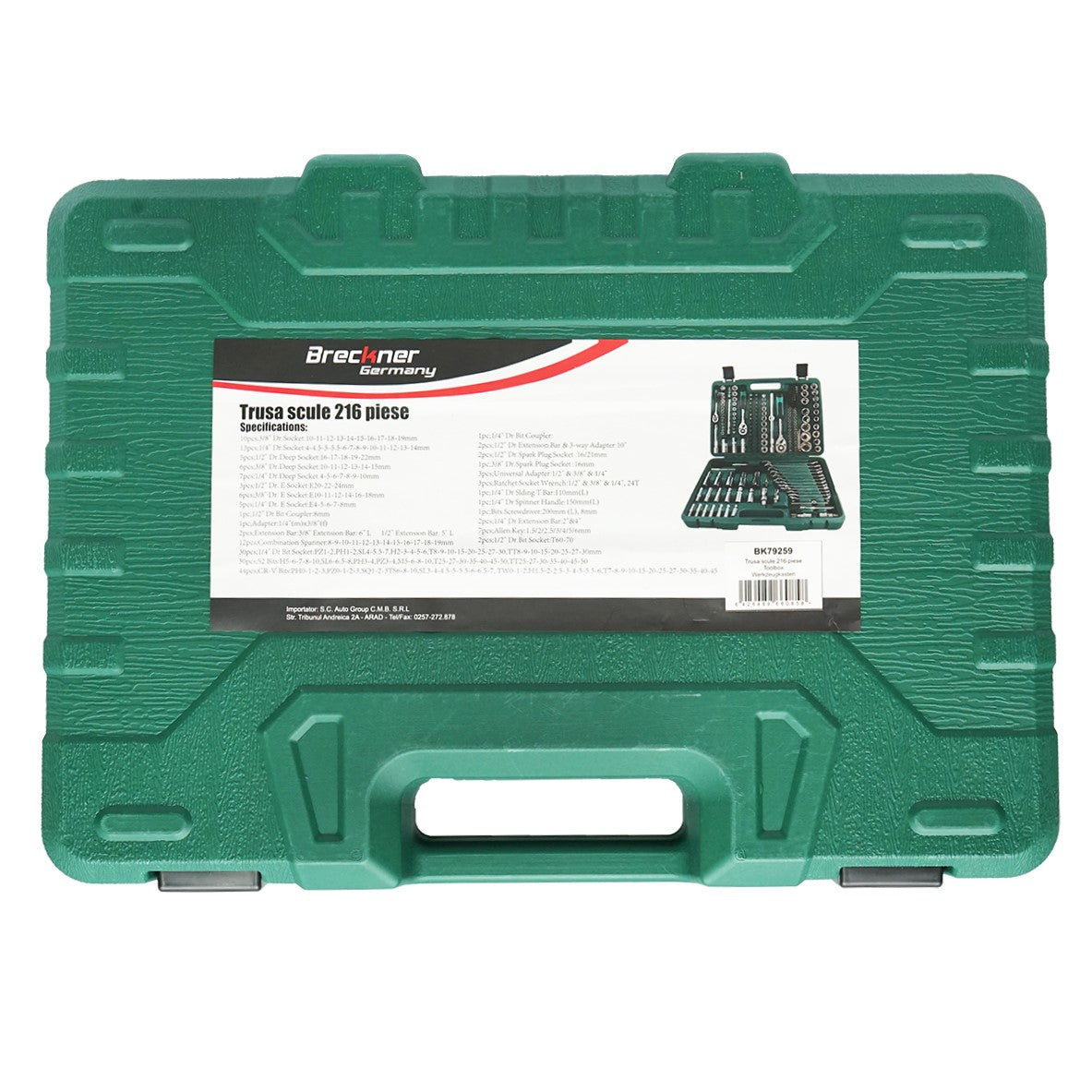Combined and tubular wrench set 216 pieces Breckner Germany