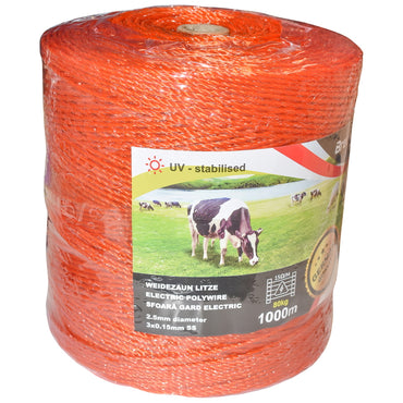 Complete electric fence kit 12V, 14 Joules, wire length 1000m with 20W solar panel and 100 Breckner Germany insulators.