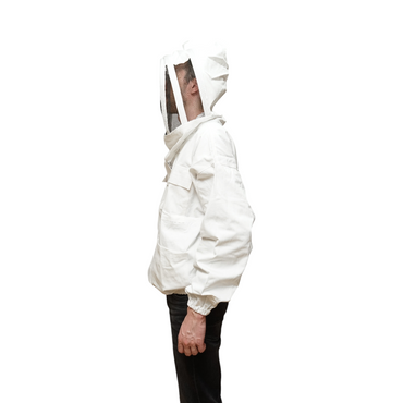 White beekeeping suit with hooded protective mask size L