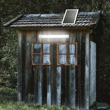 80W LED projector with 10W solar panel, 6000 mAh battery and 5m cable IP65 Breckner Germany