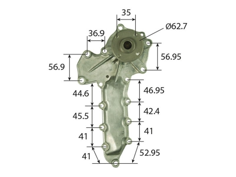 Water pump for New Holland, Bobcat, Kubota OEM codes 6653941, 6684225, 15521-73033, 15521-73030, 15521-73035