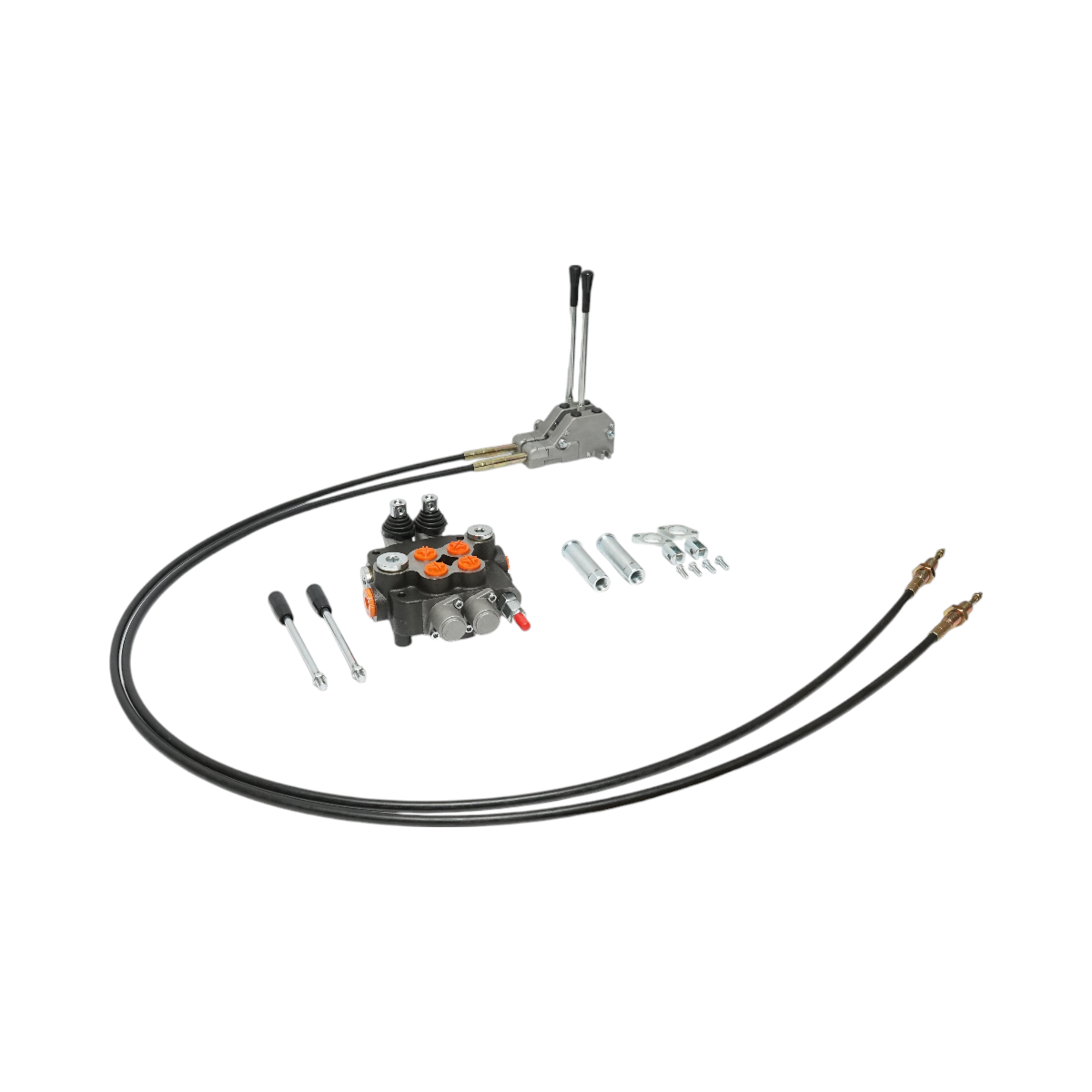 Hydraulic distributor with 2 levers, cable length 2m pressure 250 bar flow 80L/min Breckner Germany