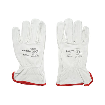 White goat leather work gloves size 10