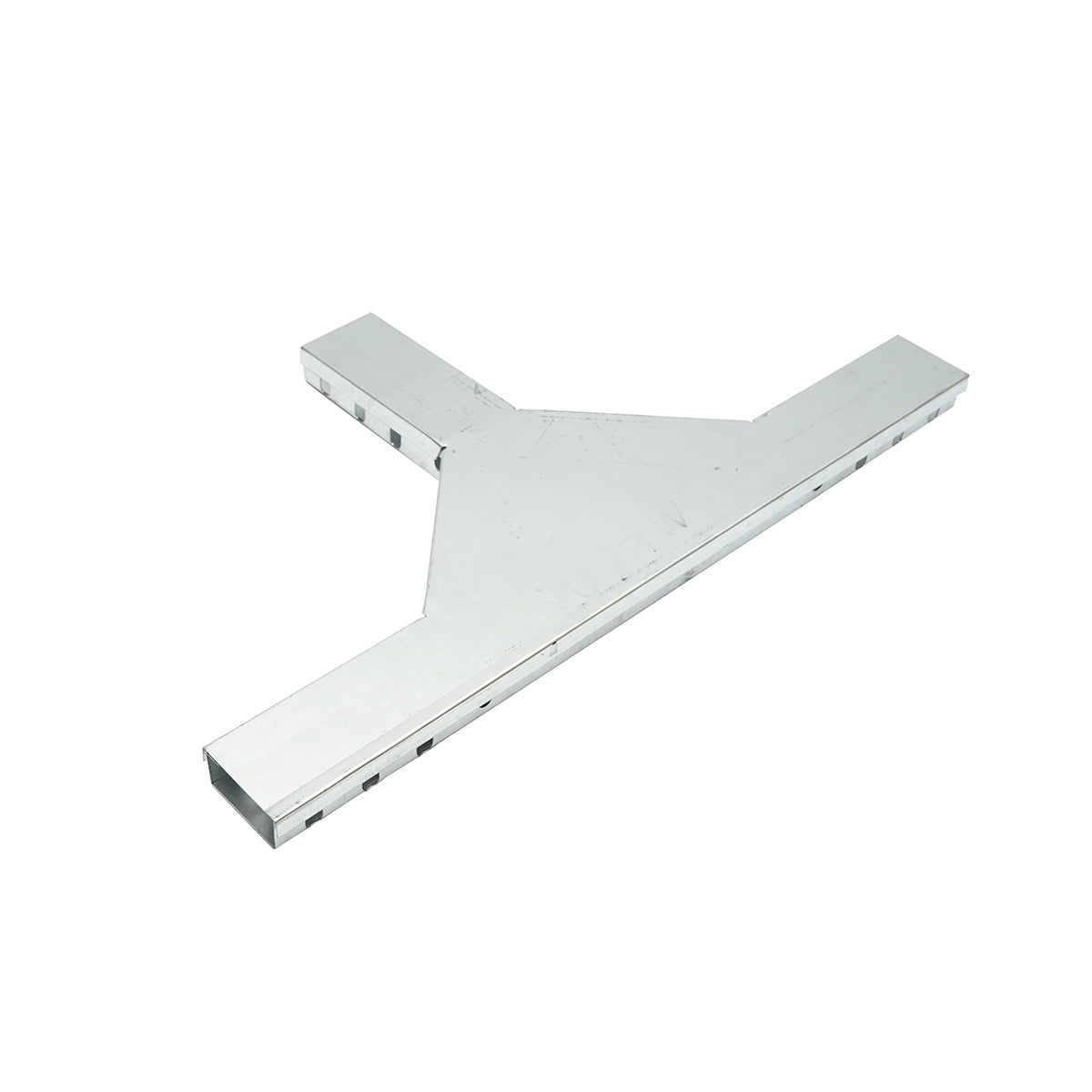 Horizontal T branch made of galvanized steel for gutter 25x50mm