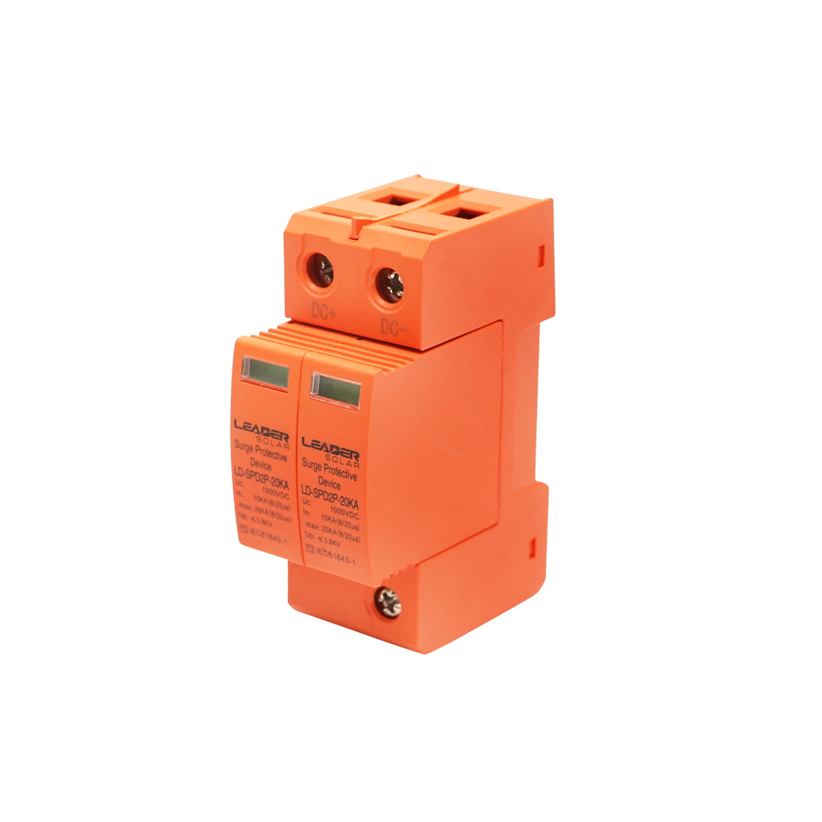 Surge protector with signaling for photovoltaic systems LD-SPD-2P-20kA-1000VDC Leader
