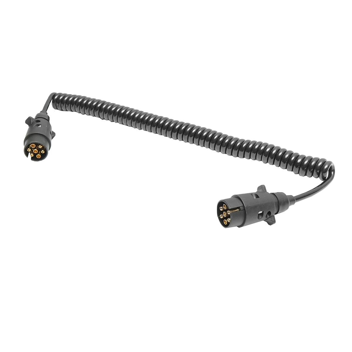 2.5m spiral cable with 2 male connectors, 7 pins for Breckner Germany trailer car socket