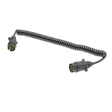 2.5m spiral cable with 2 male connectors, 7 pins for Breckner Germany trailer car socket