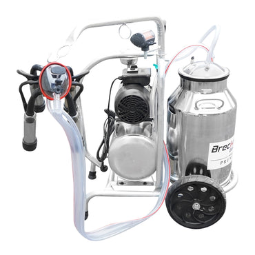 Cow milking machine with 160cc collection group, galvanized chassis, 30L stainless steel tank, 1 station Breckner Germany