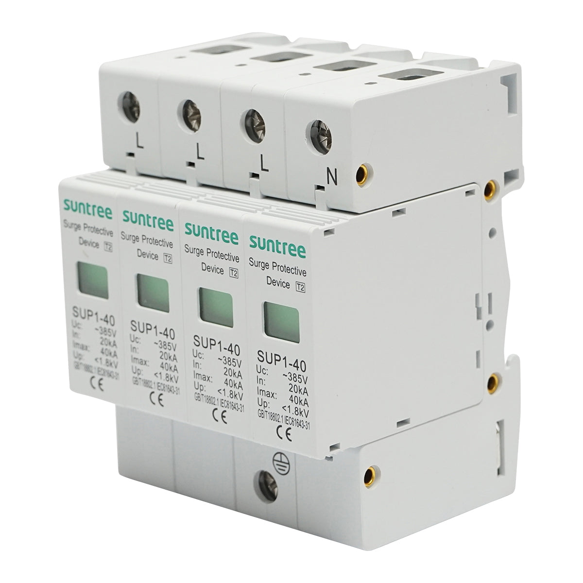 Surge protector with signaling 4P ACSPD 380VDC, 2040KA Suntree