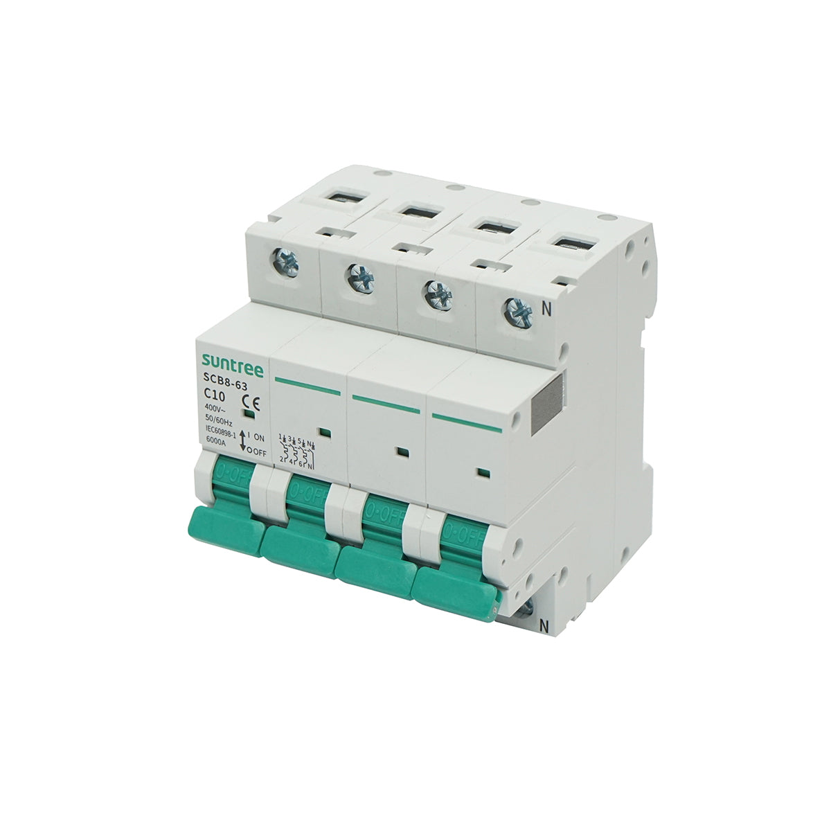 Automatic circuit breaker 3P+N, 10A 400VAC Suntree