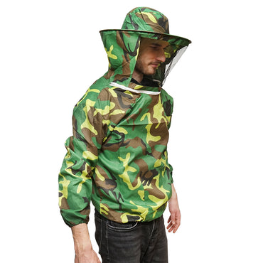 Camouflage beekeeping jacket size L with protective mask