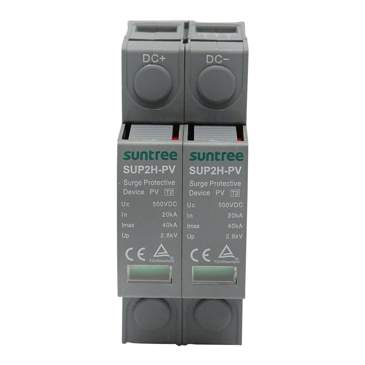 Surge arrester with signaling for DC 2P type C 500VDC photovoltaic systems Suntree