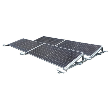 Assembly system, structure for holding 10 east-west solar panels made of galvanized steel with a triangular profile of 1700mm.