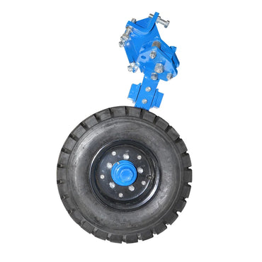 Wheel with arm, industrial tire 650/10 for hydraulic reversible plow.