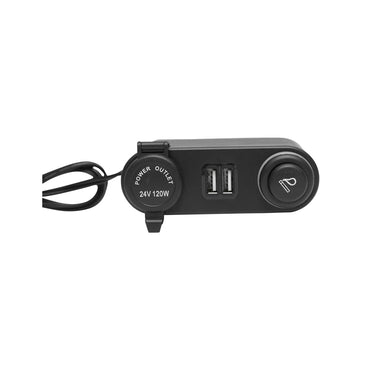 Car power extension with 24V socket, cigarette lighter, and 2xUSB