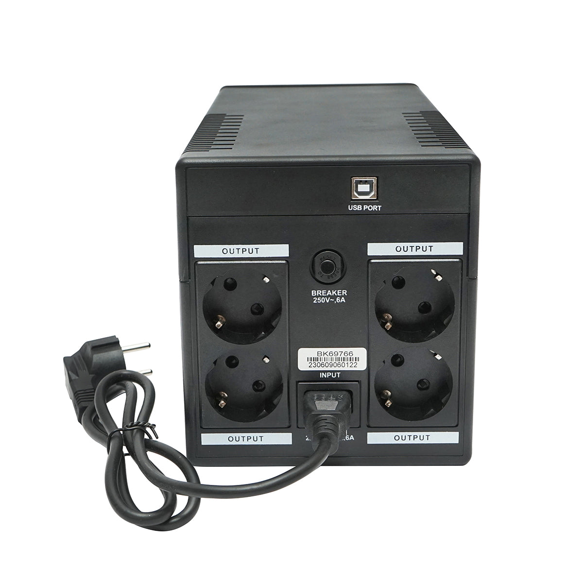 UPS 1000VA/600W with 2x7.5Ah batteries and 4 schuko sockets, LCD, USB Breckner Germany