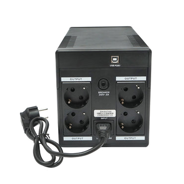 UPS 1000VA/600W with 2x7.5Ah batteries and 4 schuko sockets, LCD, USB Breckner Germany