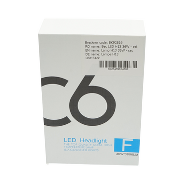 Set of 2 LED bulbs H13 36W 12V/24V 8V-48V Breckner Germany