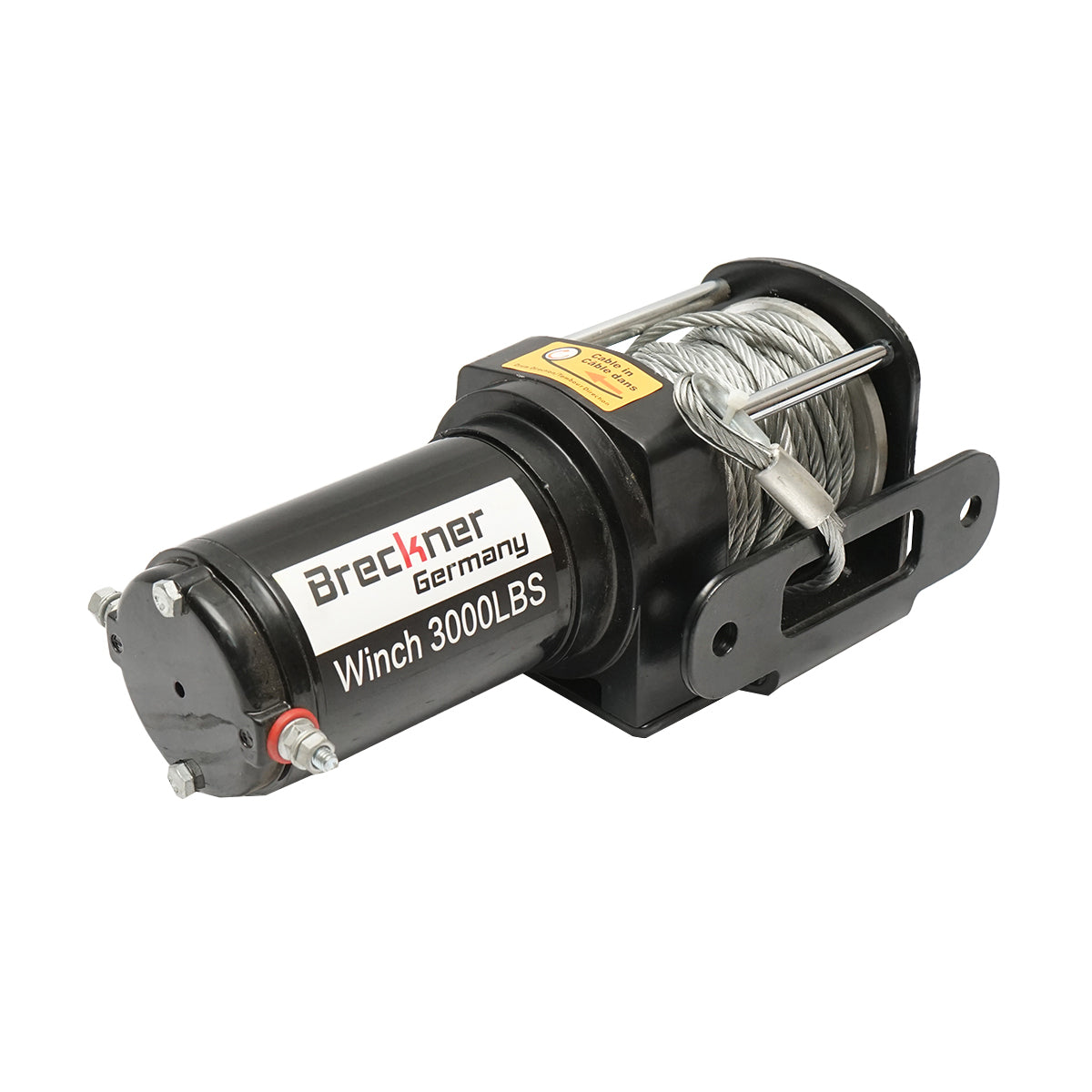 12V electric winch with remote control, 1.6T (3000lbs) cable length 9.2m