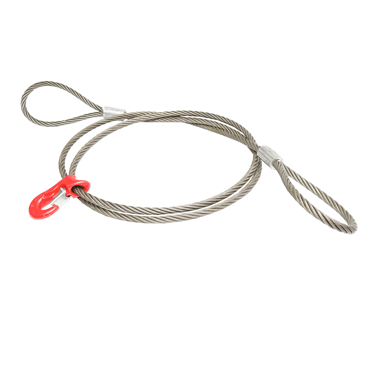 Steel winch cable 6x37 diameter 16mm 4m with 2 eyes and hook