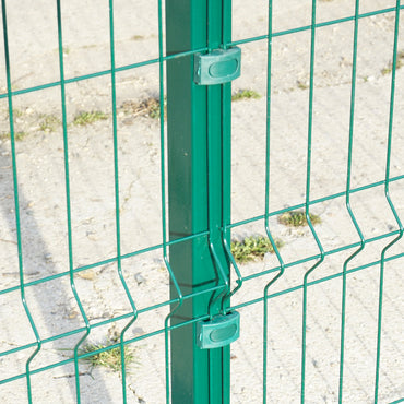 Post for fence panel/net 2430x50x50mm, RAL6005 with net fixing clamps