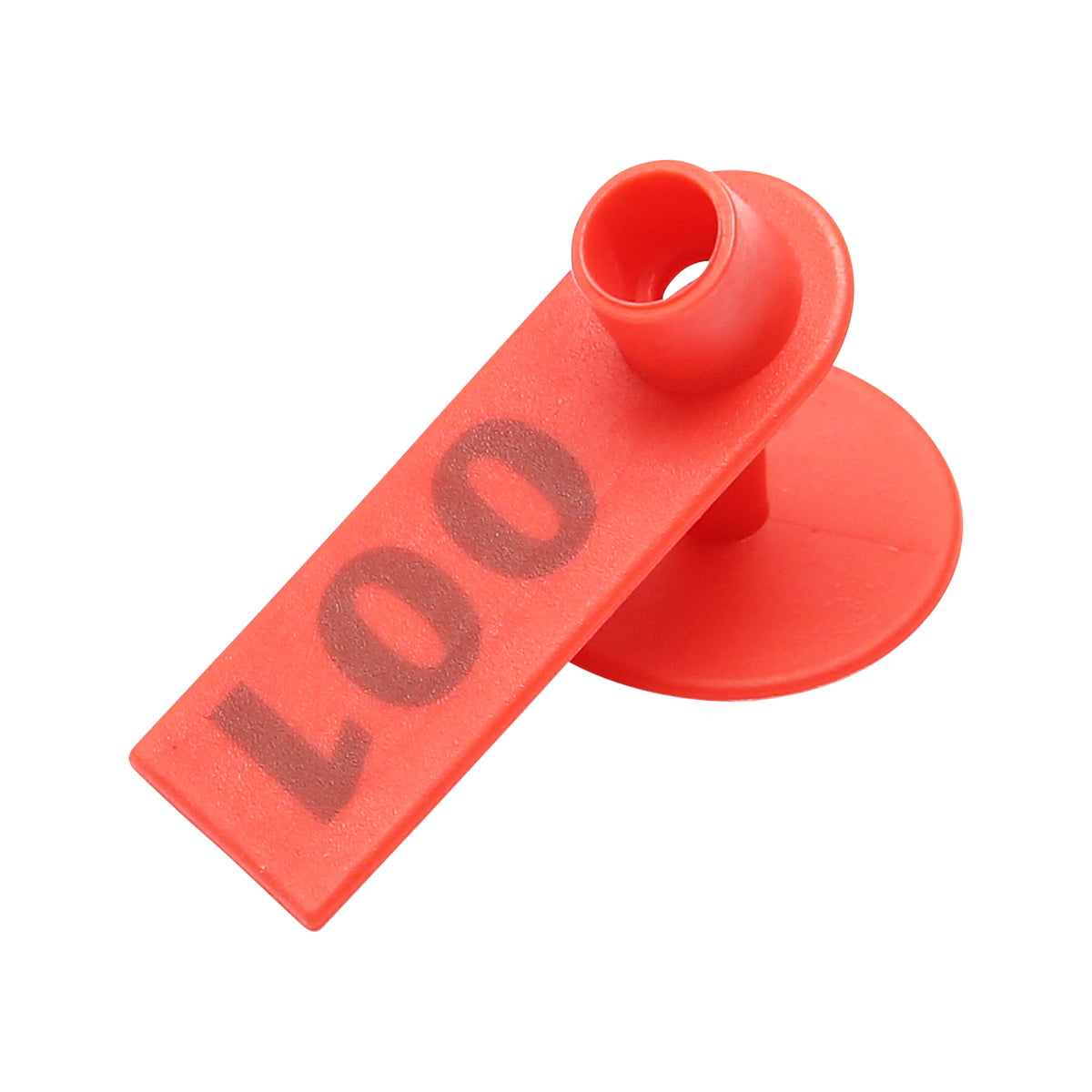 Set of 100 numbered ear tags 001 - 100 red for goats, sheep Breckner Germany