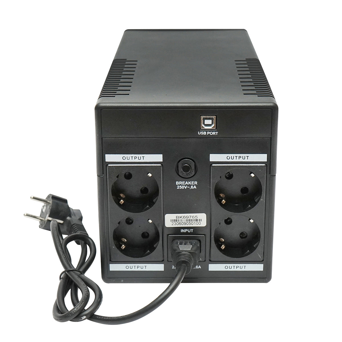 UPS 1000VA/600W with 2x7Ah batteries and 4 schuko sockets, LCD, USB, AVR Breckner Germany