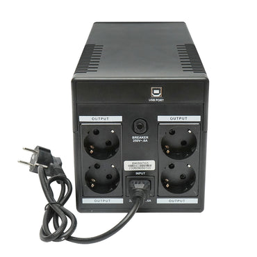 UPS 1000VA/600W with 2x7Ah batteries and 4 schuko sockets, LCD, USB, AVR Breckner Germany