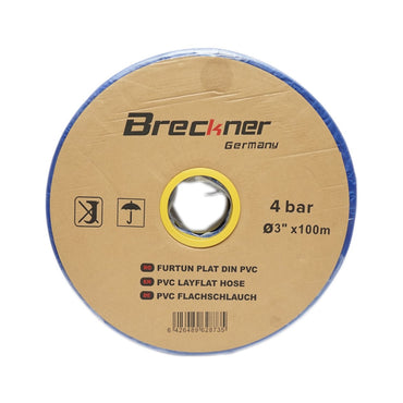 Flat water irrigation hose made of PVC 3 toll length 100m, PN4 Breckner Germany