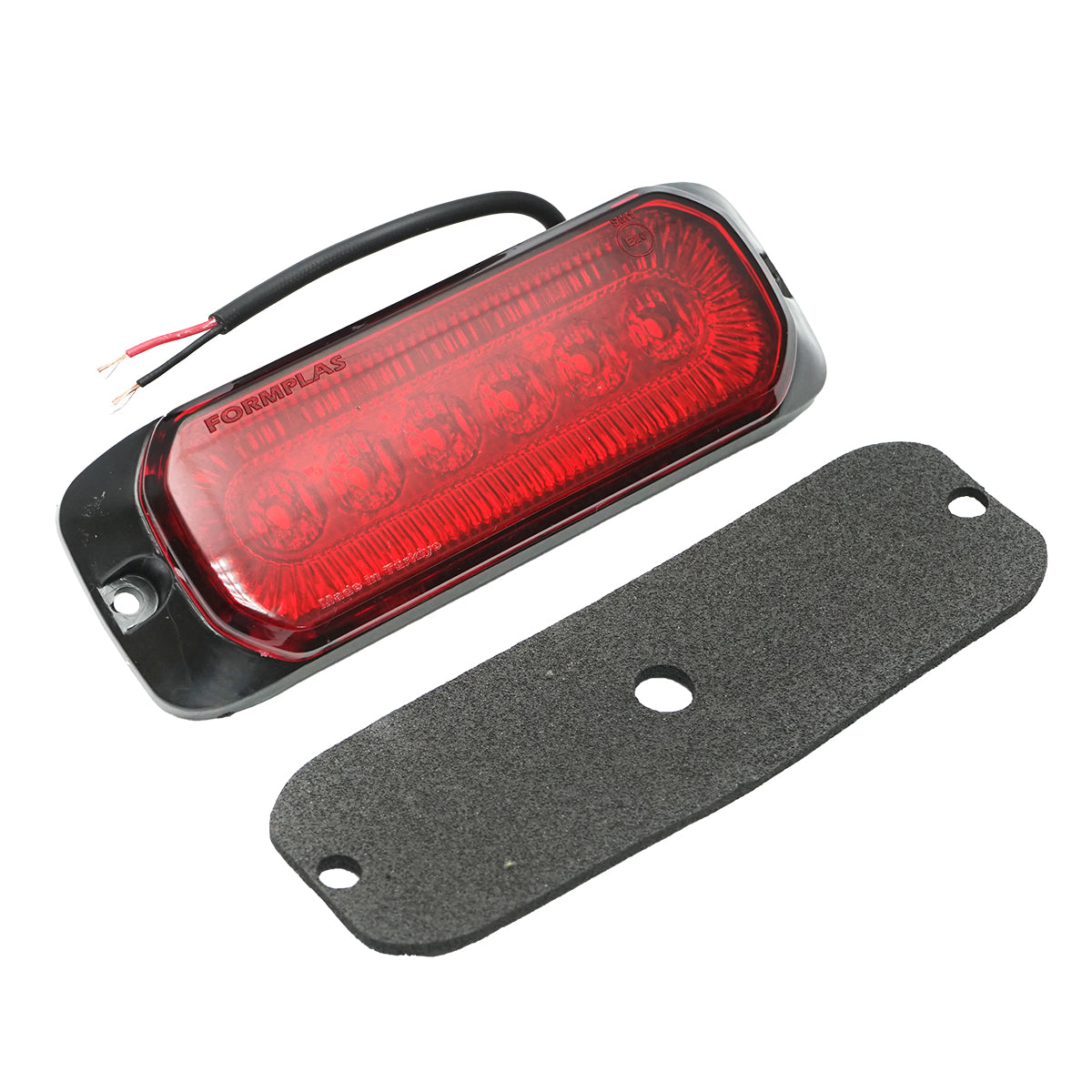 Side marker lamp LED 12-24V, red flashing 132x46mm Breckner Germany